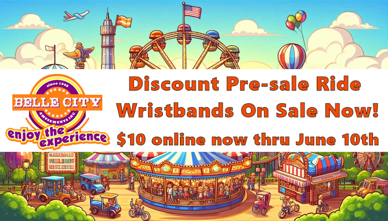 $10 carnival rides wristband pre-sale discount